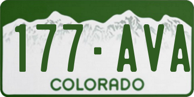 CO license plate 177AVA