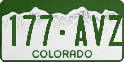 CO license plate 177AVZ