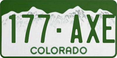 CO license plate 177AXE