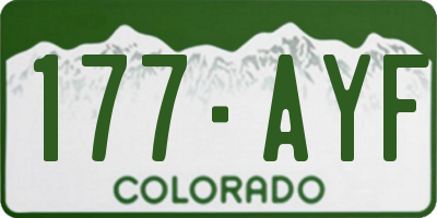 CO license plate 177AYF