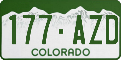 CO license plate 177AZD