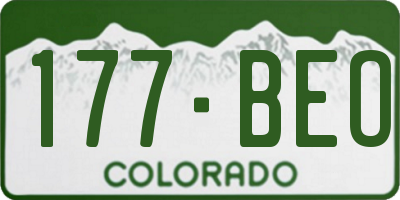 CO license plate 177BEO