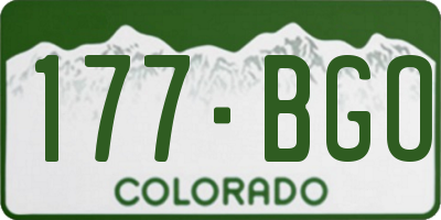 CO license plate 177BGO