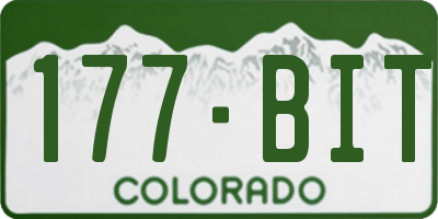 CO license plate 177BIT