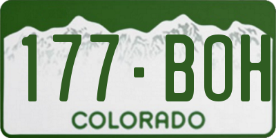 CO license plate 177BOH