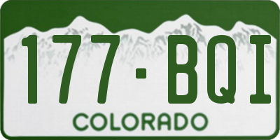 CO license plate 177BQI
