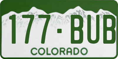 CO license plate 177BUB