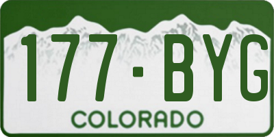 CO license plate 177BYG
