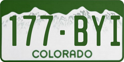 CO license plate 177BYI