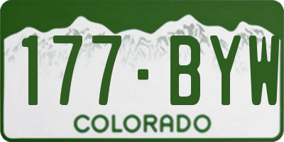 CO license plate 177BYW