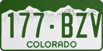 CO license plate 177BZV