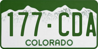 CO license plate 177CDA