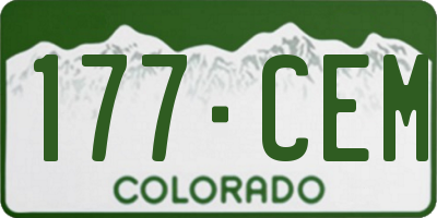CO license plate 177CEM