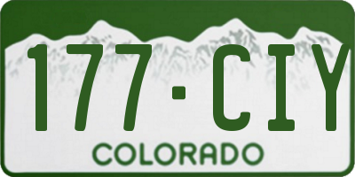 CO license plate 177CIY