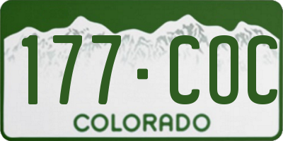CO license plate 177COC