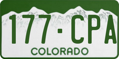 CO license plate 177CPA