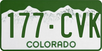 CO license plate 177CVK