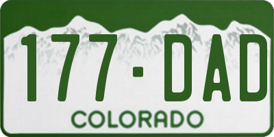 CO license plate 177DAD