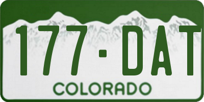 CO license plate 177DAT