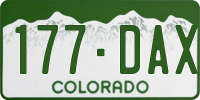 CO license plate 177DAX