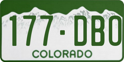 CO license plate 177DBO