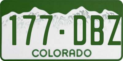 CO license plate 177DBZ