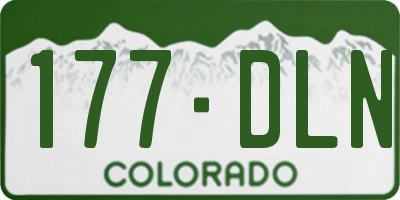 CO license plate 177DLN