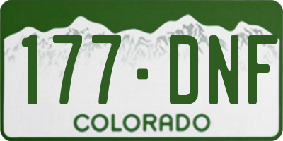 CO license plate 177DNF