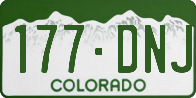 CO license plate 177DNJ