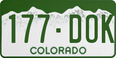 CO license plate 177DOK