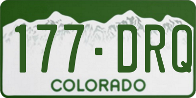 CO license plate 177DRQ