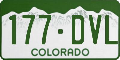 CO license plate 177DVL