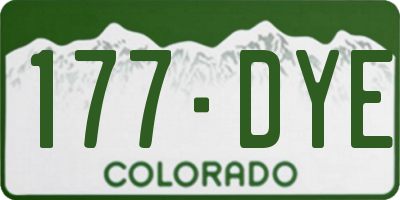 CO license plate 177DYE