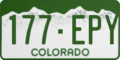 CO license plate 177EPY