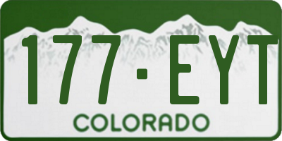CO license plate 177EYT