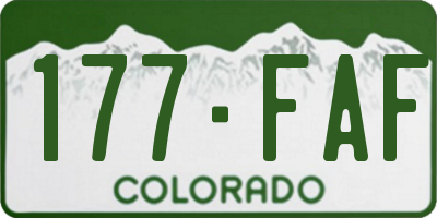 CO license plate 177FAF