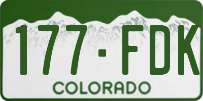 CO license plate 177FDK
