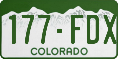 CO license plate 177FDX
