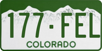 CO license plate 177FEL