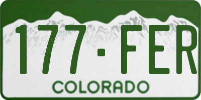 CO license plate 177FER