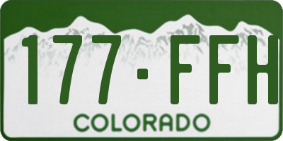 CO license plate 177FFH