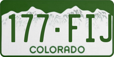 CO license plate 177FIJ