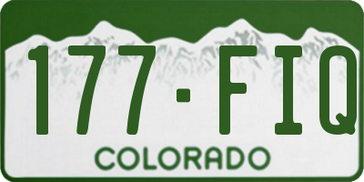 CO license plate 177FIQ