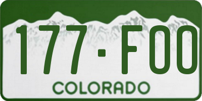 CO license plate 177FOO