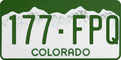 CO license plate 177FPQ