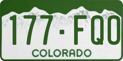 CO license plate 177FQO