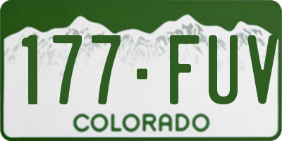 CO license plate 177FUV