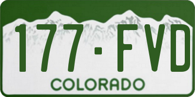 CO license plate 177FVD