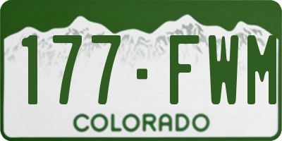 CO license plate 177FWM