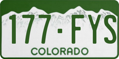 CO license plate 177FYS